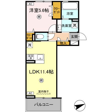 ラ・ソレイユ 303｜熊本県熊本市北区黒髪２丁目(賃貸アパート1LDK・3階・42.63㎡)の写真 その2