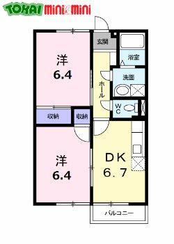 三重県松阪市桂瀬町(賃貸アパート2DK・1階・47.23㎡)の写真 その2