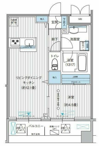 パークスリー高円寺 00207｜東京都杉並区高円寺南３丁目(賃貸マンション1LDK・2階・40.80㎡)の写真 その2