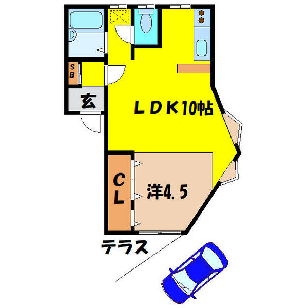 埼玉県鴻巣市北新宿(賃貸アパート1LDK・1階・30.78㎡)の写真 その2
