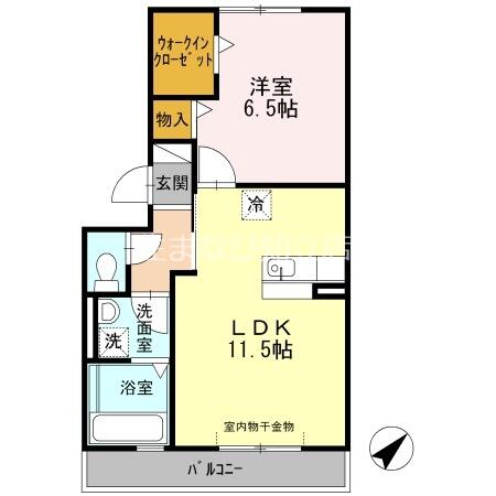 Ｆ・アンジェ　Ｂ棟｜愛知県安城市朝日町(賃貸アパート1LDK・2階・44.64㎡)の写真 その2