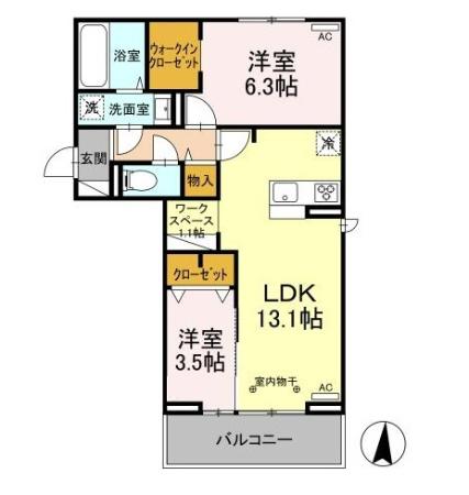 同じ建物の物件間取り写真 - ID:207001128764