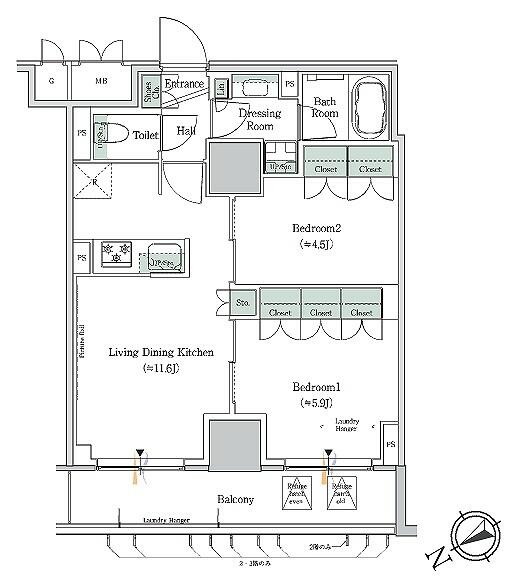 ＯＮＥ　ＲＯＯＦ　ＲＥＳＩＤＥＮＣＥ　ＮＩＳＨＩＮＩＰＰＯＲＩ 403｜東京都荒川区西日暮里５丁目(賃貸マンション2LDK・4階・50.23㎡)の写真 その2