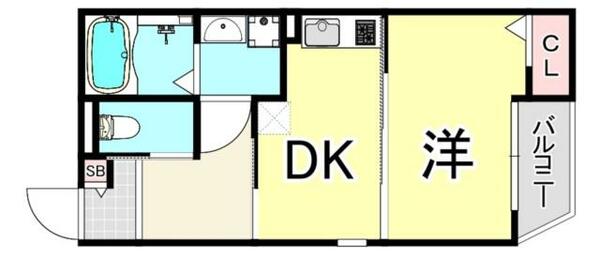 兵庫県尼崎市水堂町２丁目(賃貸アパート1DK・3階・24.00㎡)の写真 その2
