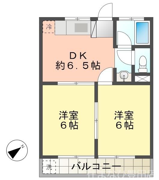 コーポ陣取｜愛知県みよし市東陣取山(賃貸アパート2DK・2階・37.63㎡)の写真 その2