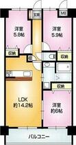 エトワール神道寺 604 ｜ 新潟県新潟市中央区神道寺１丁目（賃貸マンション3LDK・6階・68.26㎡） その2