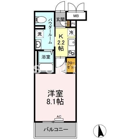 フォレスタ岡山医大南｜岡山県岡山市北区東古松５丁目(賃貸マンション1K・2階・26.87㎡)の写真 その2