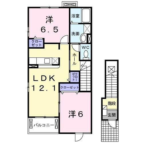 大阪府堺市美原区青南台２丁目（アパート）の賃貸物件の間取り