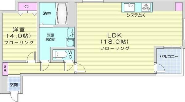 北海道札幌市中央区南十二条西１丁目(賃貸マンション1LDK・2階・49.86㎡)の写真 その2