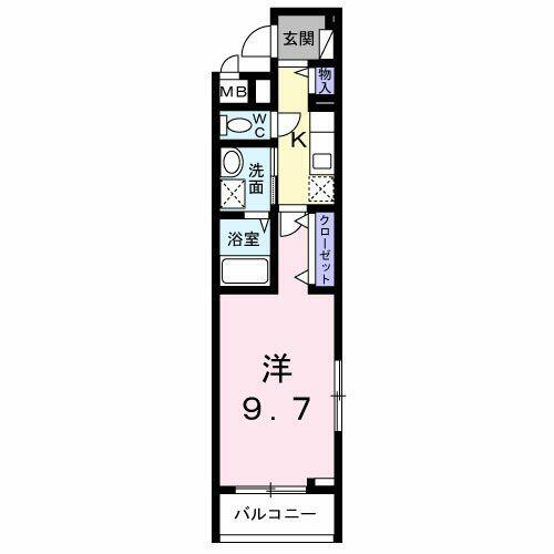 神奈川県座間市広野台１丁目(賃貸アパート1K・3階・31.21㎡)の写真 その2