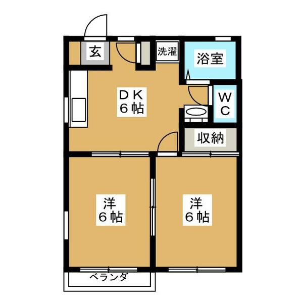 プルメリアガーデンＤ棟 202｜東京都立川市栄町５丁目(賃貸アパート2DK・2階・35.69㎡)の写真 その2