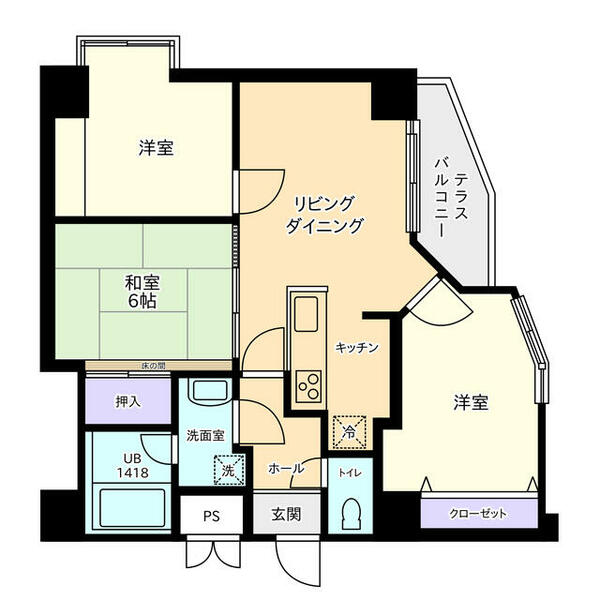 信開ベルシー松任 601｜石川県白山市茶屋１丁目(賃貸マンション3LDK・6階・63.86㎡)の写真 その2