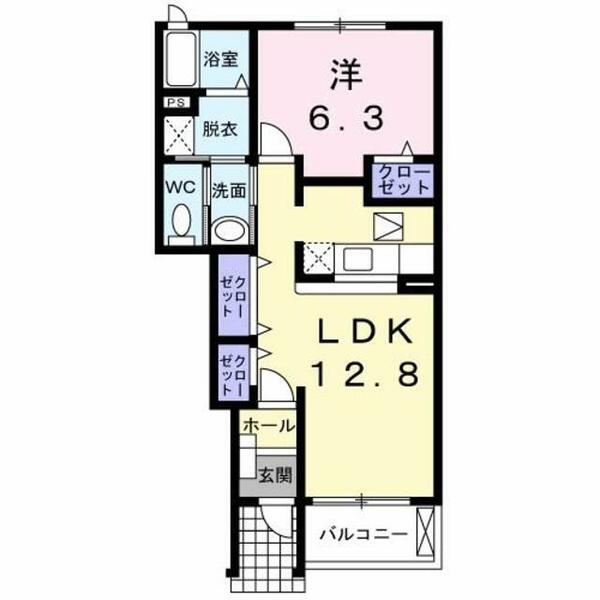 熊本県熊本市東区渡鹿７丁目(賃貸アパート1LDK・1階・46.49㎡)の写真 その2