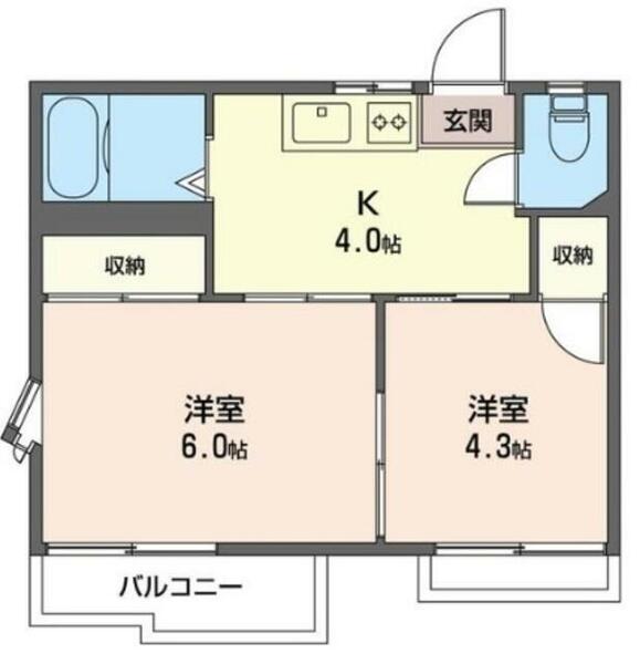 たまサンハイツ 203｜東京都多摩市和田(賃貸アパート2K・2階・30.00㎡)の写真 その2