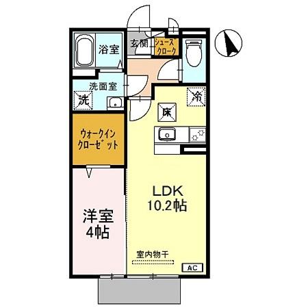 Ｄ－ｒｏｏｍ　ＭＡＬＤＡ　Ａ棟 A105｜和歌山県海南市大野中(賃貸アパート1LDK・1階・37.78㎡)の写真 その2