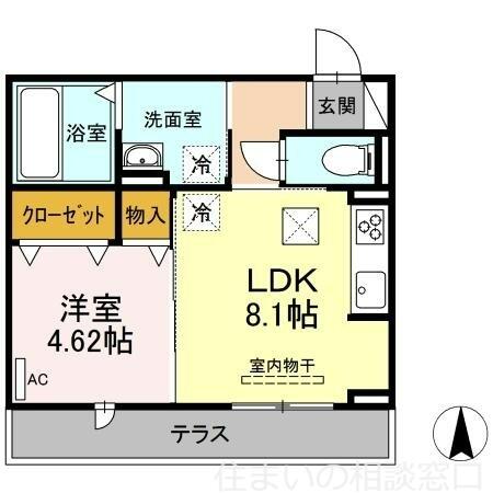 愛知県岡崎市美合町字つむぎ西(賃貸アパート1LDK・1階・35.18㎡)の写真 その2