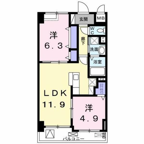 ヴィア・ラッテア 104｜東京都八王子市元本郷町１丁目(賃貸マンション2LDK・1階・51.92㎡)の写真 その2