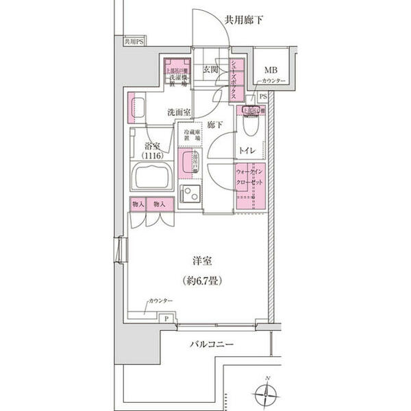 ディームス木場 0501｜東京都江東区東陽１丁目(賃貸マンション1K・5階・25.69㎡)の写真 その2