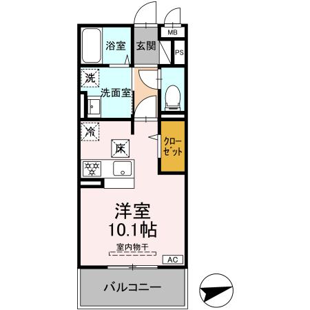 メゾングランレーヴ　Ａ棟 A107｜広島県東広島市西条町寺家(賃貸アパート1R・1階・29.96㎡)の写真 その2