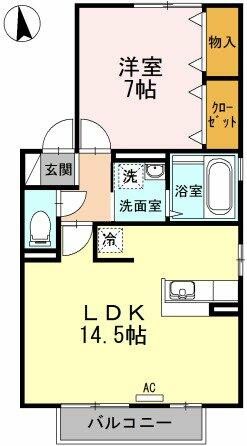 リビングタウン江戸屋敷 E213｜福岡県久留米市江戸屋敷２丁目(賃貸アパート1LDK・2階・50.42㎡)の写真 その2