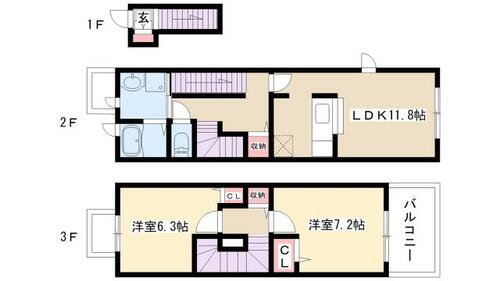 グリシーヌ１番館202の間取り