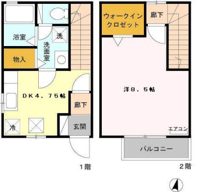 カンフォーラ A｜三重県四日市市楠町南五味塚(賃貸テラスハウス1DK・--・40.51㎡)の写真 その2