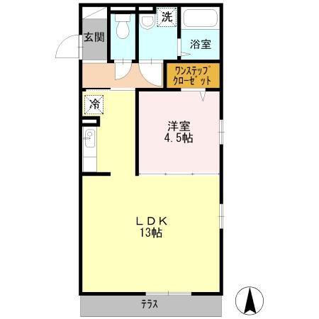 コージーコート 101｜熊本県熊本市南区良町２丁目(賃貸アパート1LDK・1階・42.00㎡)の写真 その2