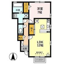 エントピア　Ｂ棟 103 ｜ 福井県福井市渕４丁目（賃貸アパート1LDK・1階・50.85㎡） その2