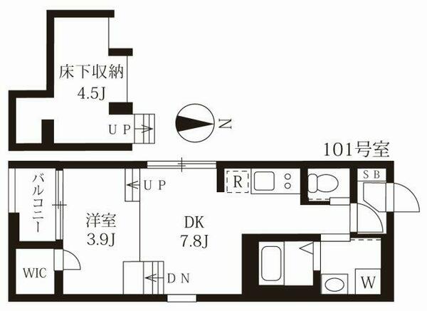 ハーモニーテラス野田 101｜愛知県名古屋市中川区野田１丁目(賃貸アパート1DK・1階・28.78㎡)の写真 その2