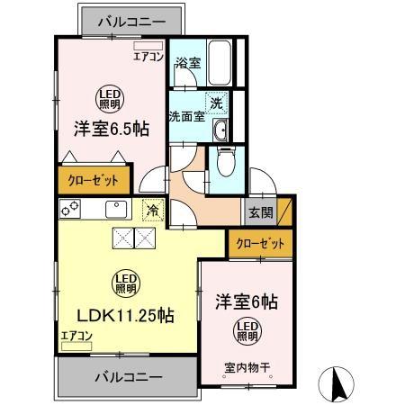 同じ建物の物件間取り写真 - ID:208009136312