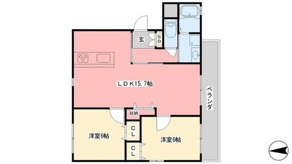 ブライムブルーム｜愛媛県松山市北久米町(賃貸マンション2LDK・3階・59.75㎡)の写真 その2