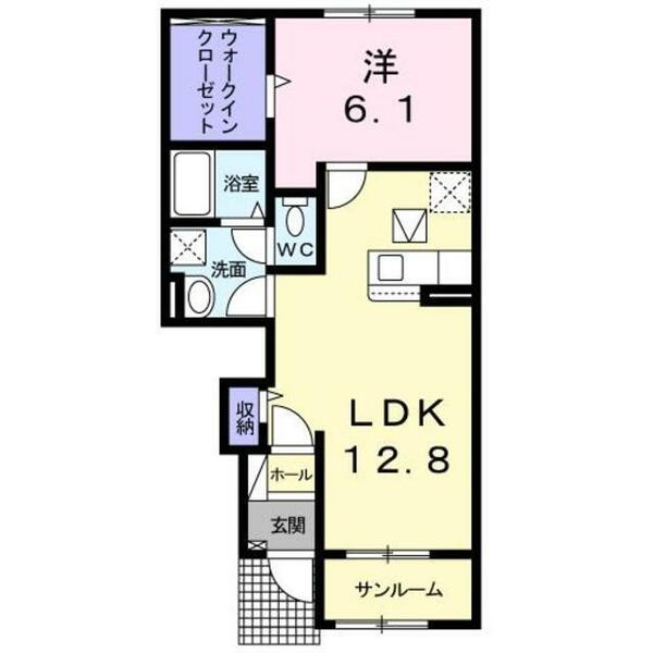 ファンガーデン　Ｂ 102｜千葉県大網白里市南玉(賃貸アパート1LDK・1階・50.16㎡)の写真 その2