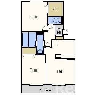 福岡県福岡市早良区賀茂２丁目（アパート）の賃貸物件の間取り