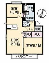 ノーザンライツ　Ｃ棟 C0207 ｜ 岡山県倉敷市北畝５丁目（賃貸アパート2LDK・2階・53.28㎡） その2