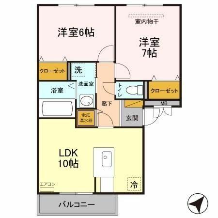 埼玉県入間市高倉２丁目(賃貸アパート2LDK・3階・54.42㎡)の写真 その2