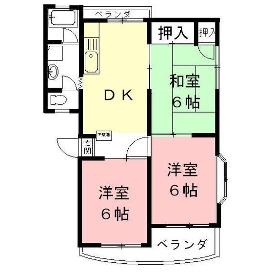 岐阜県岐阜市本荘(賃貸アパート3DK・3階・55.37㎡)の写真 その2