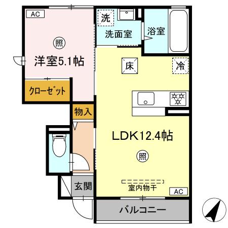 シェソワ（Ｃｈｅｚ　ｓｏｉ） 101｜鳥取県米子市上後藤１丁目(賃貸アパート1LDK・1階・42.27㎡)の写真 その2