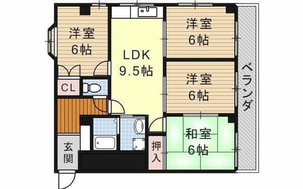 ホーメスト玉水｜愛知県名古屋市瑞穂区玉水町１丁目(賃貸マンション4LDK・2階・68.23㎡)の写真 その2