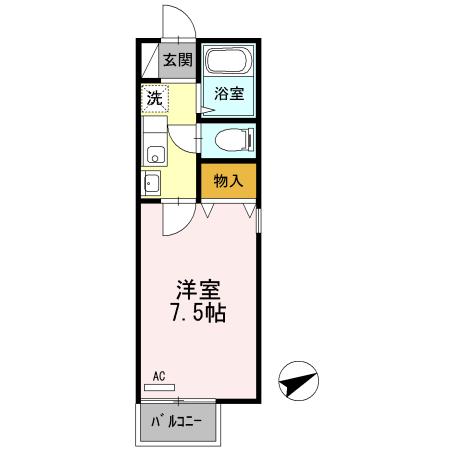 セジュール南郡元 201｜鹿児島県鹿児島市南郡元町(賃貸アパート1K・2階・22.77㎡)の写真 その2