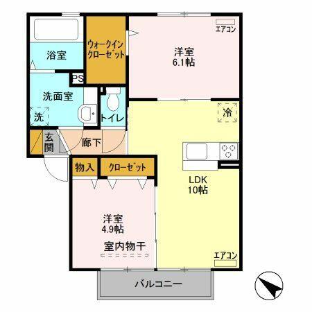 埼玉県本庄市寿１丁目(賃貸アパート2LDK・2階・51.69㎡)の写真 その2