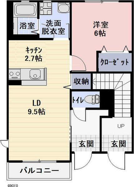 ソレイユ二重堀Ｂ棟 101｜愛知県小牧市大字二重堀(賃貸アパート1LDK・1階・45.78㎡)の写真 その2