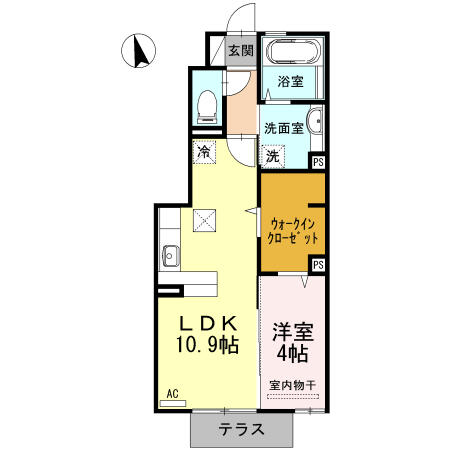 アビテプレミール 106｜宮崎県都城市立野町(賃貸アパート1LDK・1階・41.22㎡)の写真 その2