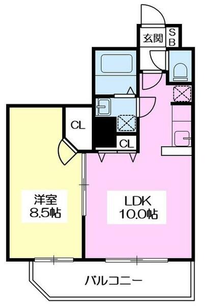 サンヴァーリオ奥羽大学前 217｜福島県郡山市富田東５丁目(賃貸マンション1LDK・2階・40.06㎡)の写真 その2