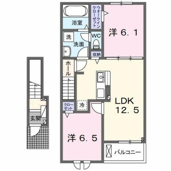 グレイス行橋西泉 203｜福岡県行橋市西泉５丁目(賃貸アパート2LDK・2階・56.48㎡)の写真 その2