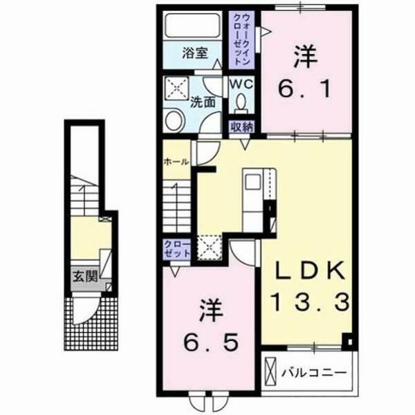 レジデンス　プリュＸＩ 203｜福岡県行橋市大字大野井(賃貸アパート2LDK・2階・59.58㎡)の写真 その2