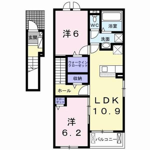 レジデンス　プリュⅨ 201｜福岡県行橋市大字大野井(賃貸アパート2LDK・2階・58.57㎡)の写真 その2