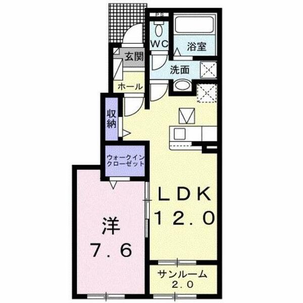 レジデンス　プリュⅨ 102｜福岡県行橋市大字大野井(賃貸アパート1LDK・1階・50.14㎡)の写真 その2