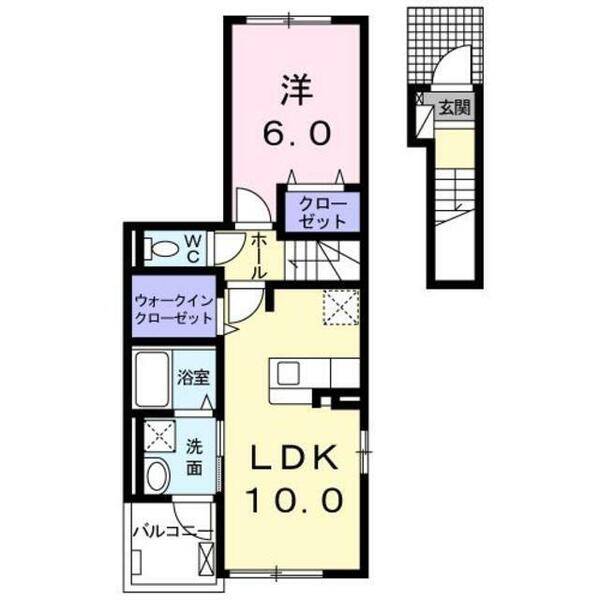 コンフォール苅田 201｜福岡県京都郡苅田町大字与原(賃貸アパート1LDK・2階・44.88㎡)の写真 その2