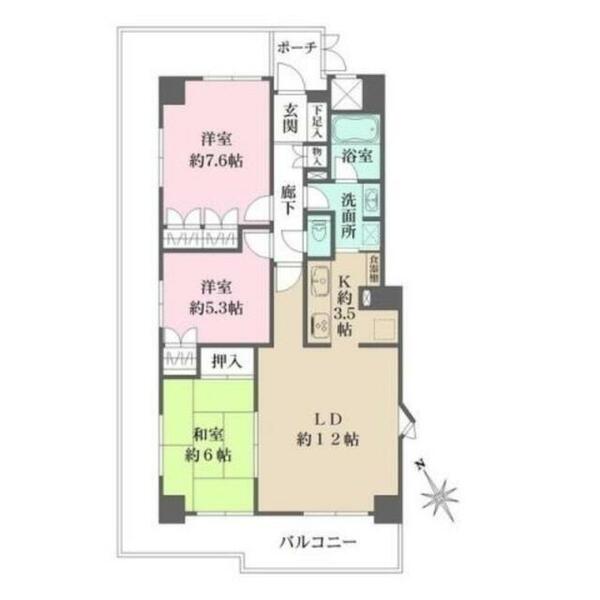 藤和シティホームズ南阿佐ヶ谷｜東京都杉並区成田東５丁目(賃貸マンション3LDK・6階・76.41㎡)の写真 その2