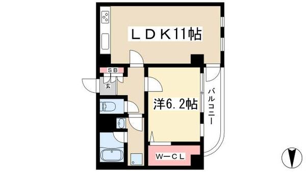 藤陽ビル 301｜愛知県名古屋市千種区末盛通２丁目(賃貸マンション1LDK・3階・46.77㎡)の写真 その2